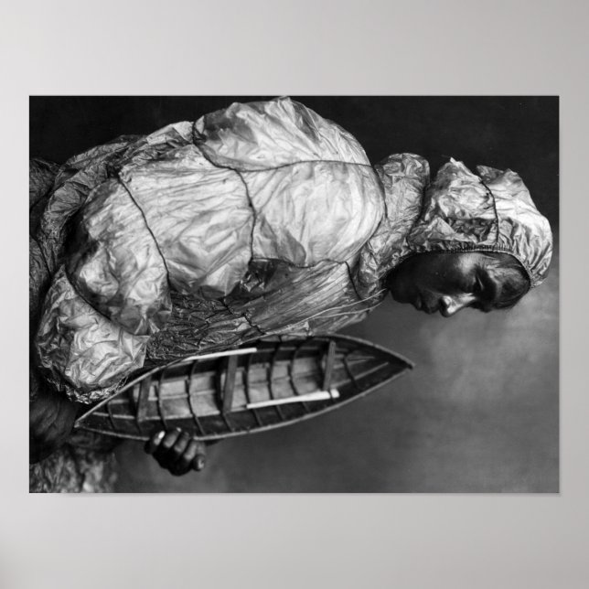 Kajakschuh mit wasserfester Jacke mit Spielzeugboo Poster (Vorne)