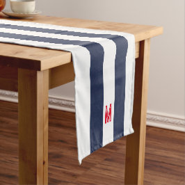 Kajana Strip und Personalisiert Red Monogram Kurzer Tischläufer