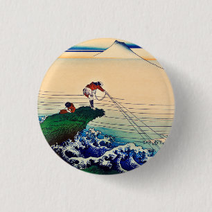 Kajikazawa in der Provinz Kai von Katsushika Hokus Button
