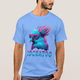 Kakadu mit Sonnenbrille im Stil der 80er für einen T-Shirt