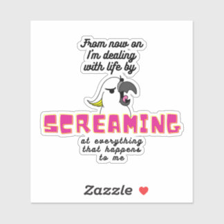 Kakadu mit Text Aufkleber