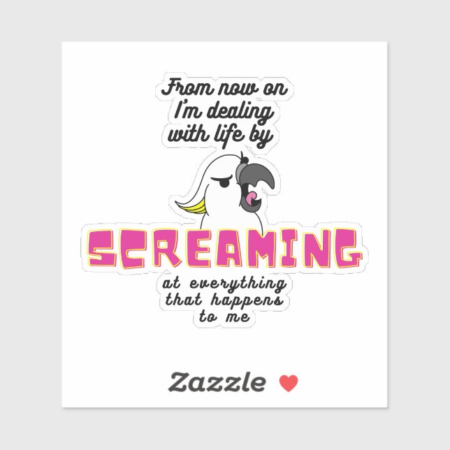 Kakadu mit Text Aufkleber (Blatt)