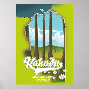 Kakadu national park Australia map Poster