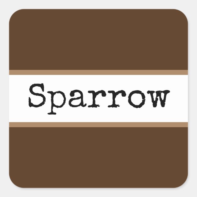 Kakao Bräunliche weiße Streifen Retro Text Quadratischer Aufkleber (Vorderseite)