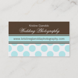 Kakao Brown und Aqua-Punkt-Visitenkarten Visitenkarte