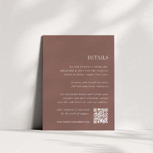 Kakao Details zur Hochzeit Begleitkarte
