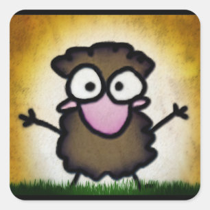 Kakao im Gras Quadratischer Aufkleber