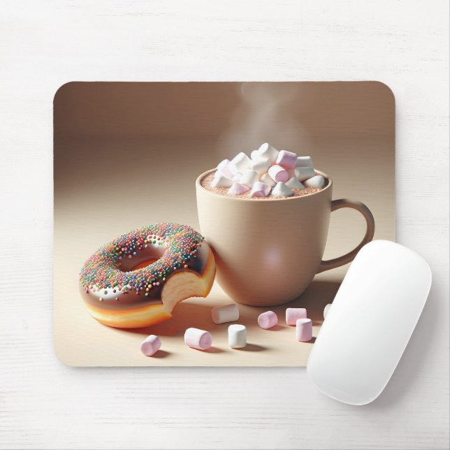 Kakao mit Donut Mousepad (Mit Mouse)
