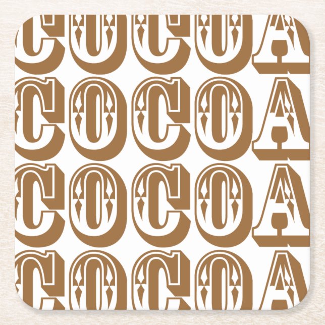 Kakao Rechteckiger Pappuntersetzer (Vorderseite)