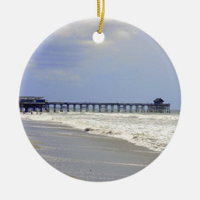 Kakao-Strand-Pier Keramik Ornament (Vorne)