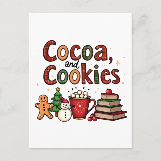 Kakao und Cookies Weihnachtsliebhaber Postkarte (Vorderseite)