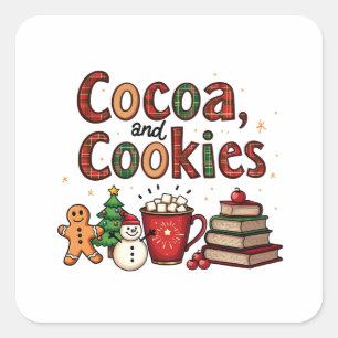 Kakao und Cookies Weihnachtsliebhaber Quadratischer Aufkleber