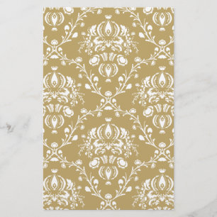 Kakao und Creme Damask Briefpapier