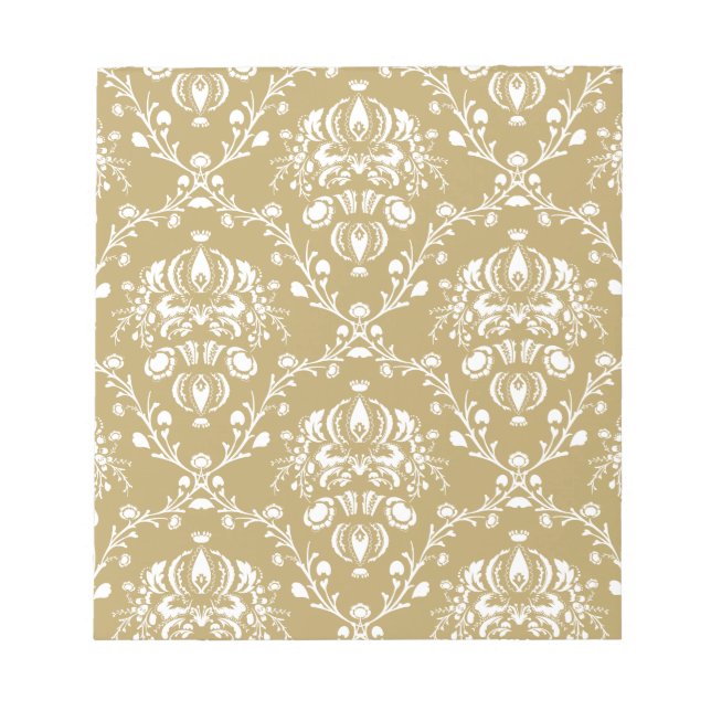 Kakao und Creme Damask Notizblock (Vorderseite)