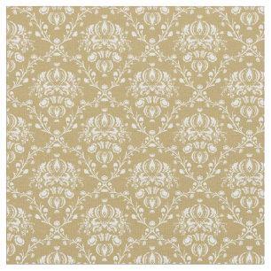 Kakao und Creme Damask Stoff