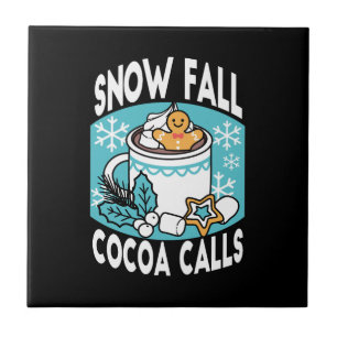 Kakao und Wintergarten - Schneefall-Kakaoanrufe Fliese