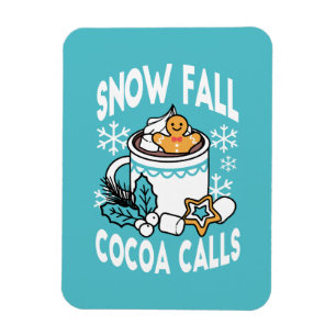 Kakao und Wintergarten - Schneefall-Kakaoanrufe Magnet