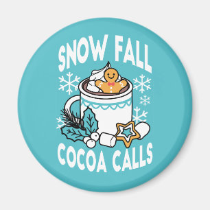 Kakao und Wintergarten - Schneefall-Kakaoanrufe Magnet
