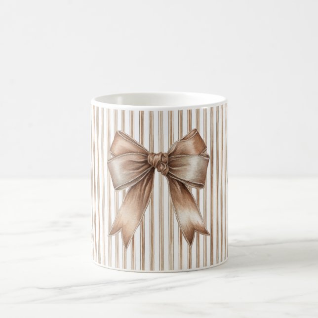 Kakaobogen Braun Creme Streifen Kaffeetasse (Mittel)