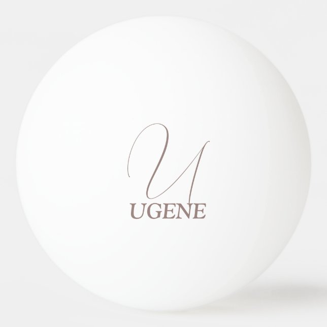 Kakaobraun Mit Monogramm Tischtennisball (Vorderseite)
