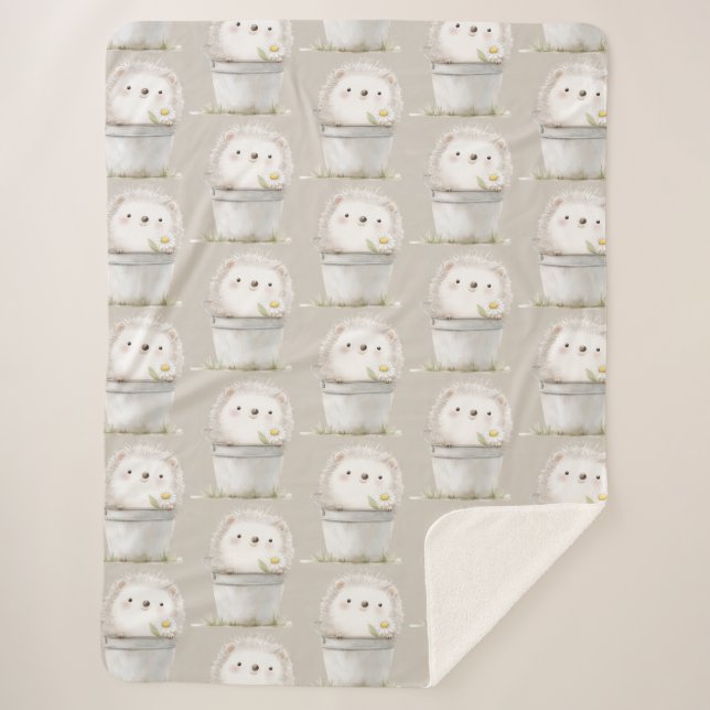 Kakaocreme-Igel-Gänseblümchen-Blumen-Eimer   Sherpadecke (Vorderseite)