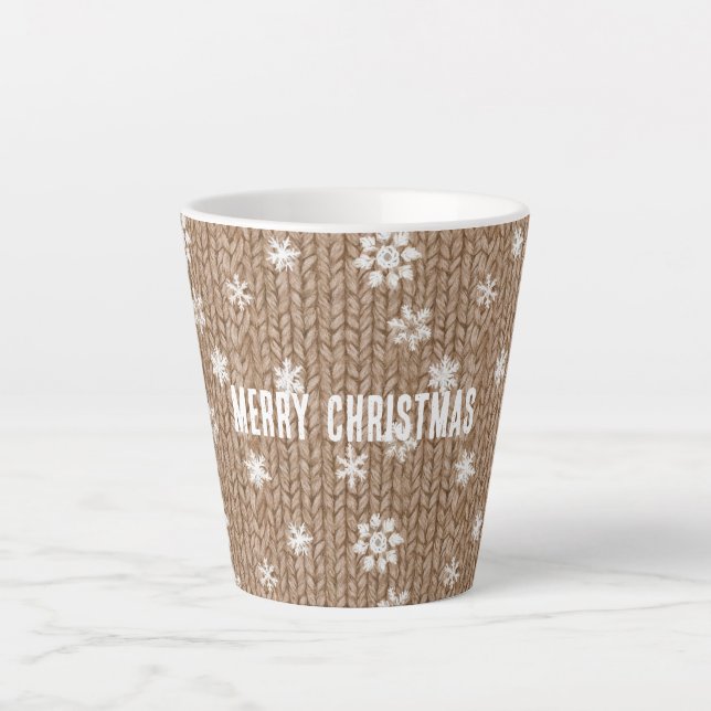 Kakaocreme-Schneeblumen-Weihnachten Milchtasse (Vorderseite)