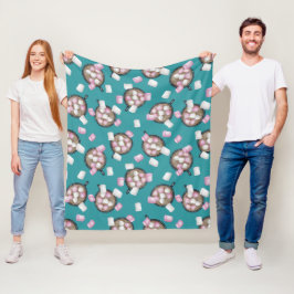 Kakaomarshmallow heiße Schokolade Winter aquamarin Fleecedecke