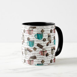 Kakaomarshmallow Hot-Schokolade-Süßigkeiten-Skript Tasse