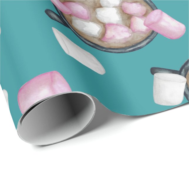 Kakaomarshmallow Hot Schokolade Tasse Winter aquam Geschenkpapier (Rolleneckpunkt)