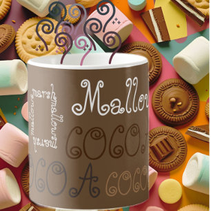 Kakaomarshmallow Hot-Schokolade-Typografie Tasse