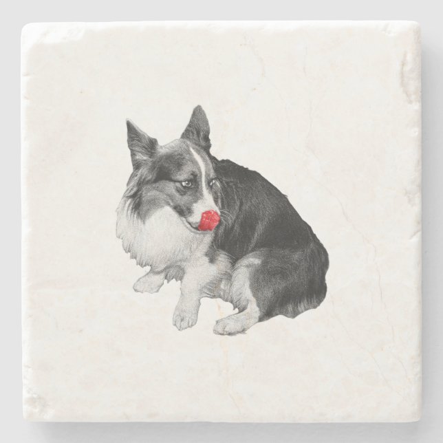 Kakaopause, rosa Zunge Steinuntersetzer (Vorderseite)