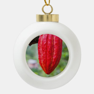 Kakaoschote rot keramik Kugel-Ornament