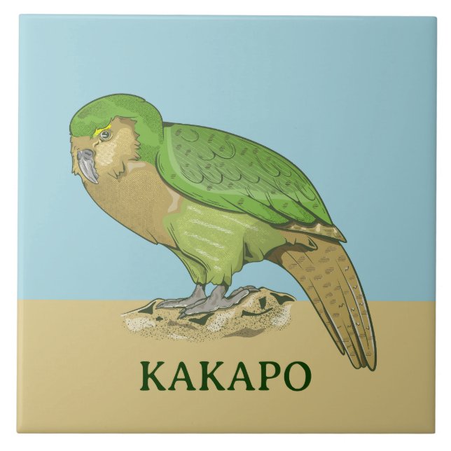 Kakapo-Abbildung Fliese (Vorderseite)