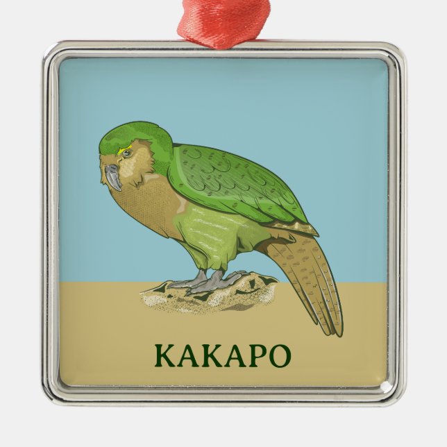Kakapo-Abbildung Ornament Aus Metall (Vorne)