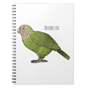 Kakapo bird cartoon illustration notizblock