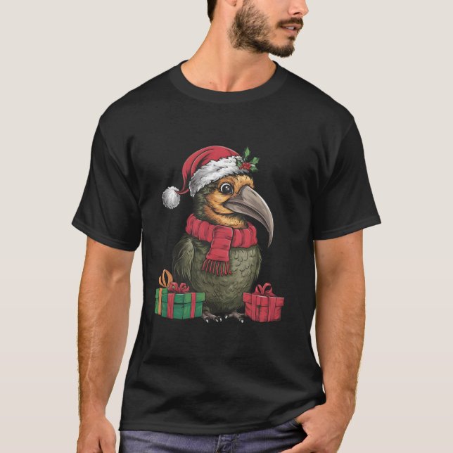 Kakapo Bird Lover Xmas Urlaub Santa Kakapo T-Shirt (Vorderseite)