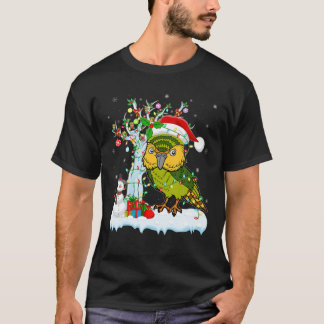 Kakapo Bird Xmas Tree Lighting Weihnachtsmannmütze T-Shirt