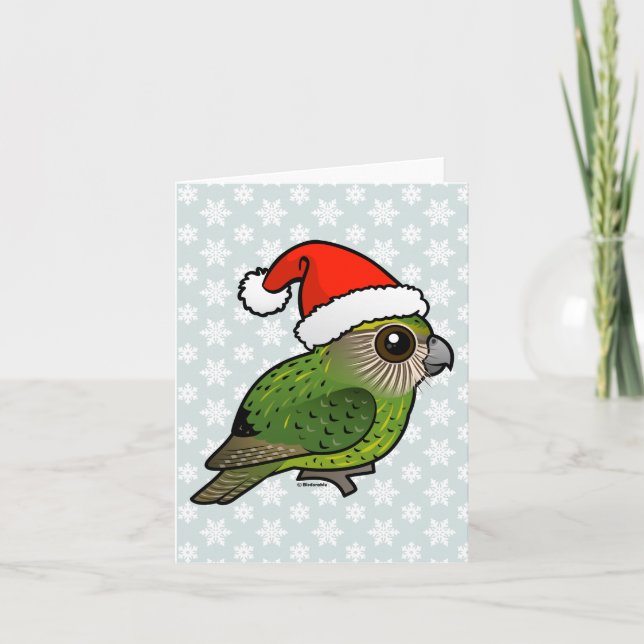Kakapo Claus Feiertagskarte (Vorderseite)