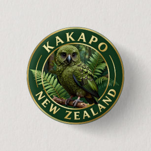 🦜 Kakapo Neuseeland-Wildlife Button