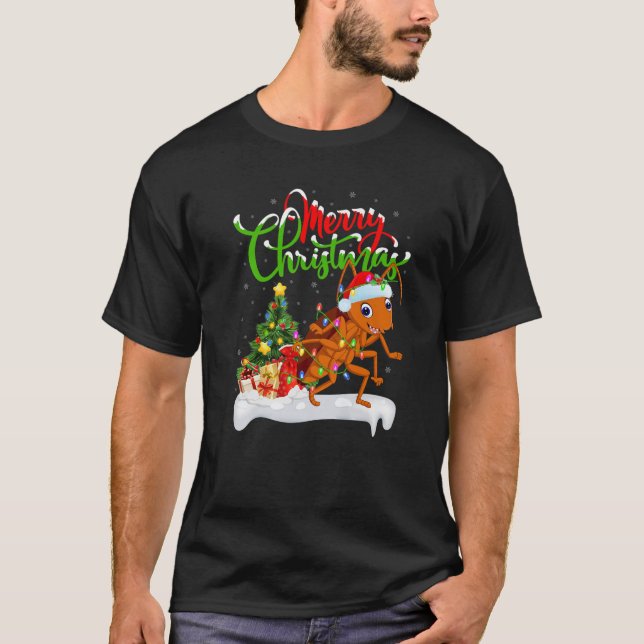 Kakerinsekten Lover Xmas Lighting Cockroach Ch T-Shirt (Vorderseite)