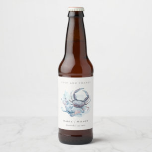 Kakerkorallenheirat mit verunreinigtem Unterwasser Bierflaschenetikett