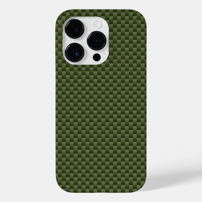 Kaki Green Carbon Fiber Automotive Texture Case-Mate iPhone Hülle (Rückseite)