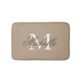 Kakifarbige beige Badmatte mit elegantem Badematte