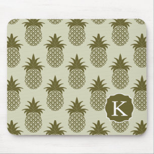 Kakifarbiges Ananas-Muster   addieren Ihre Mousepad