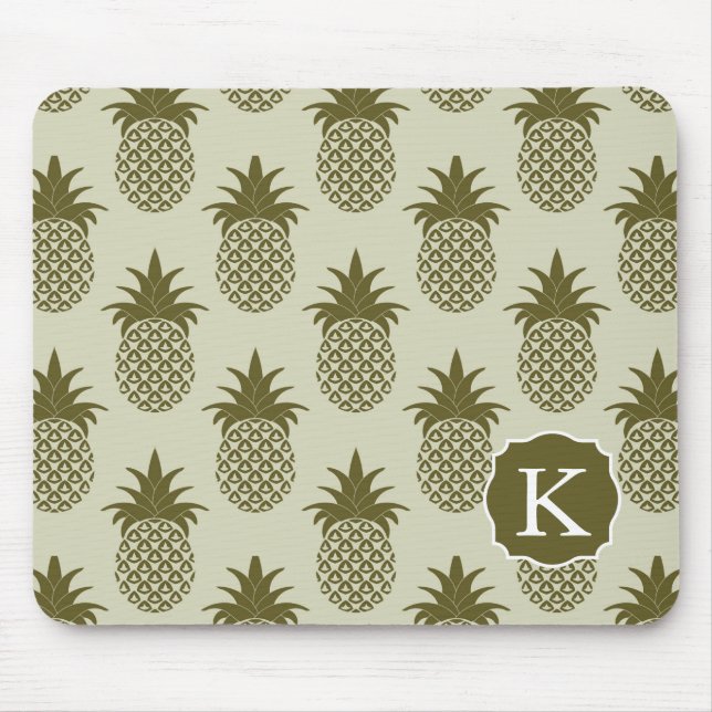 Kakifarbiges Ananas-Muster | addieren Ihre Mousepad (Vorne)