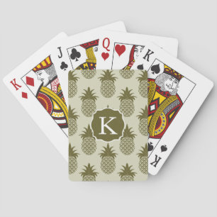 Kakifarbiges Ananas-Muster   addieren Ihre Spielkarten