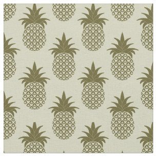 Kakifarbiges Ananas-Muster Stoff