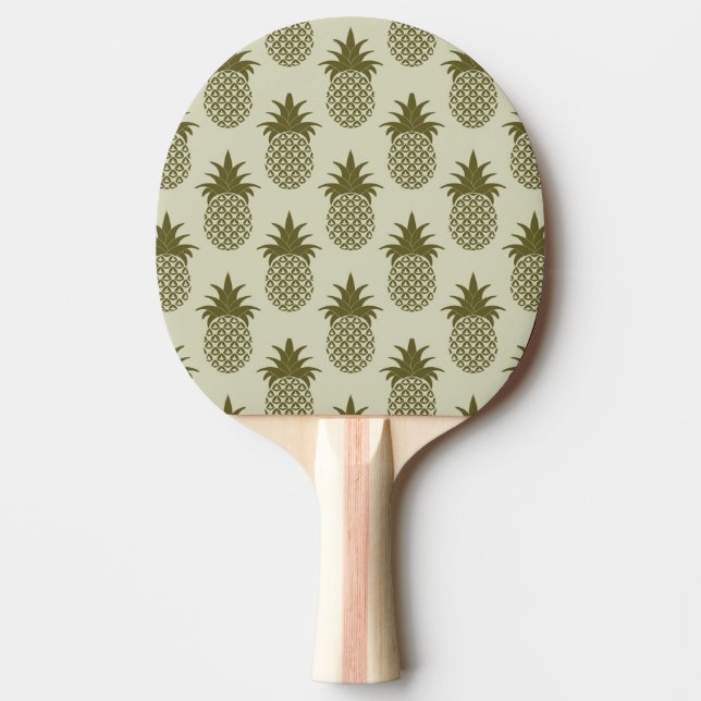 Kakifarbiges Ananas-Muster Tischtennis Schläger (Vorderseite)
