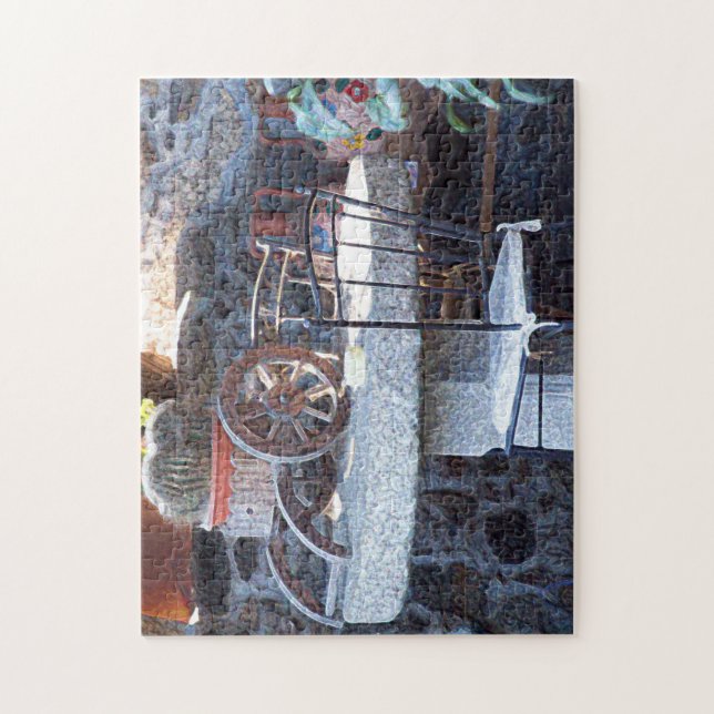 Kakteen an einer Stone-Tabelle Puzzle (Vertikal)