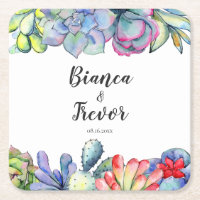 Kakteen-Aquarell-Hochzeit